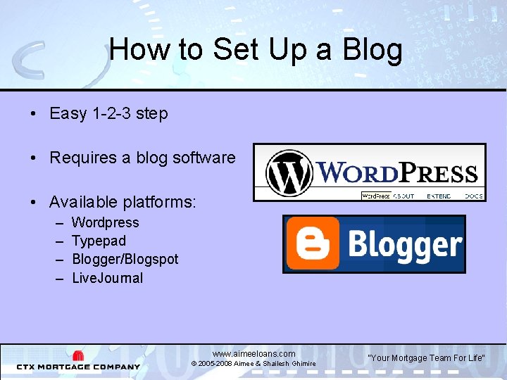 How to Set Up a Blog • Easy 1 -2 -3 step • Requires