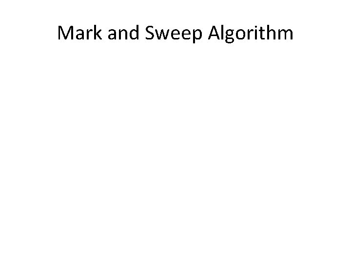 Mark and Sweep Algorithm 