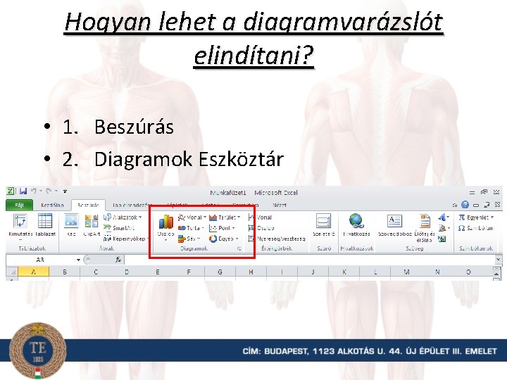 Hogyan lehet a diagramvarázslót elindítani? • 1. Beszúrás • 2. Diagramok Eszköztár 