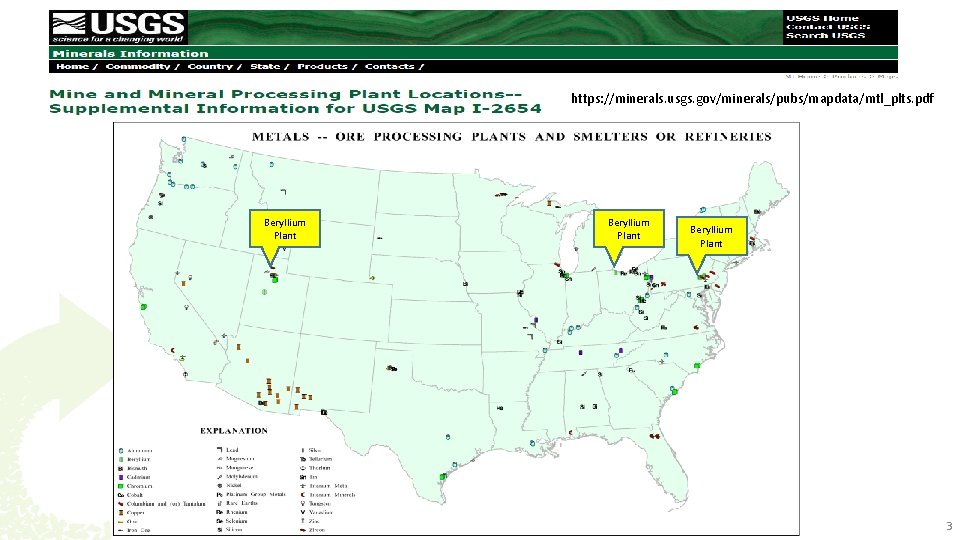 https: //minerals. usgs. gov/minerals/pubs/mapdata/mtl_plts. pdf Beryllium Plant Company Confidential. All Rights Reserved. Beryllium Plant