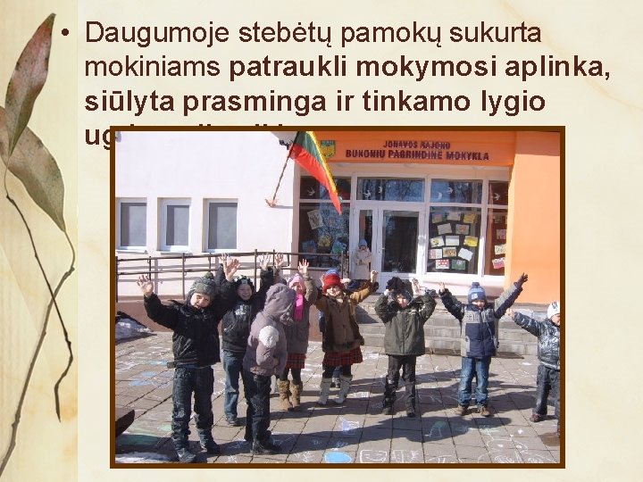  • Daugumoje stebėtų pamokų sukurta mokiniams patraukli mokymosi aplinka, siūlyta prasminga ir tinkamo