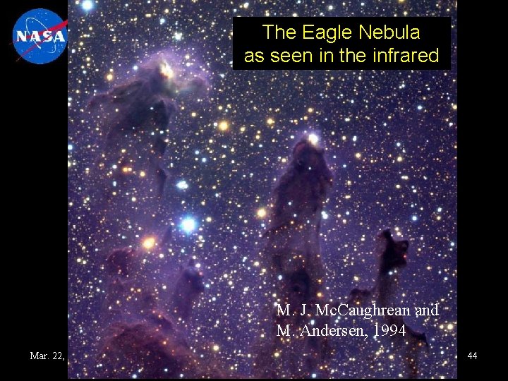 The Eagle Nebula as seen in the infrared M. J. Mc. Caughrean and M.