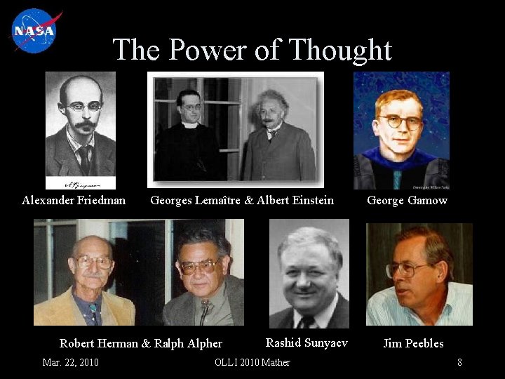 The Power of Thought Alexander Friedman Georges Lemaître & Albert Einstein Robert Herman &