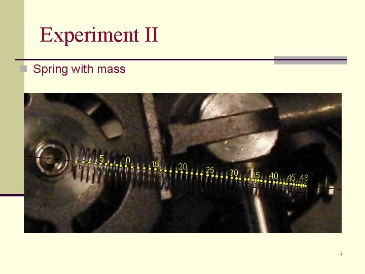 Experiment II n Spring with mass 5 10 15 20 25 30 35 40