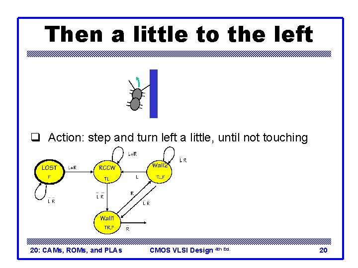 Then a little to the left q Action: step and turn left a little,