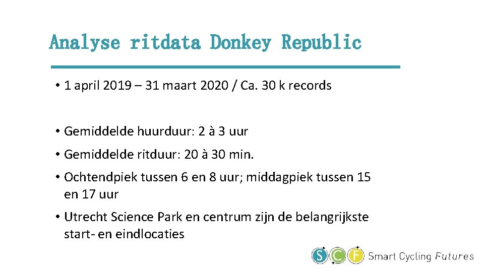 Analyse ritdata Donkey Republic • 1 april 2019 – 31 maart 2020 / Ca.