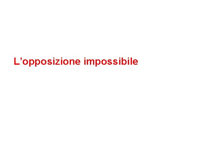 L’opposizione impossibile 