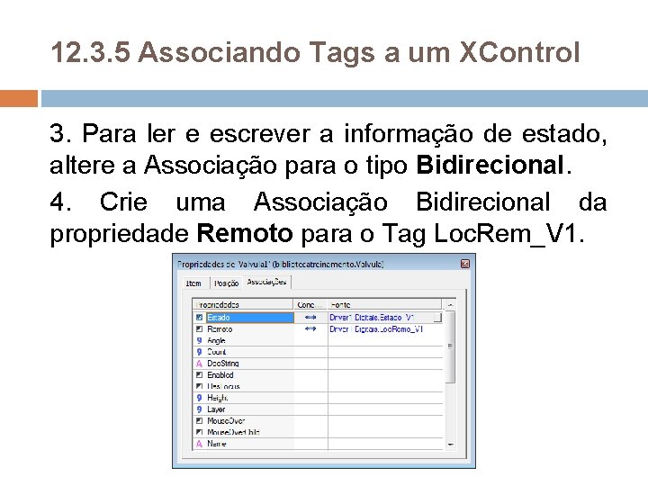 12. 3. 5 Associando Tags a um XControl 3. Para ler e escrever a