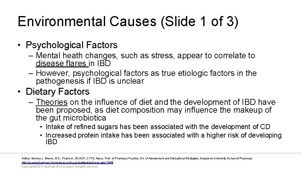 Environmental Causes (Slide 1 of 3) • Psychological Factors – Mental heath changes, such