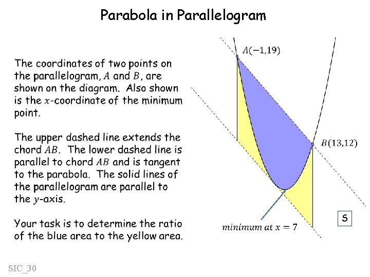 Parabola in Parallelogram S SIC_30 