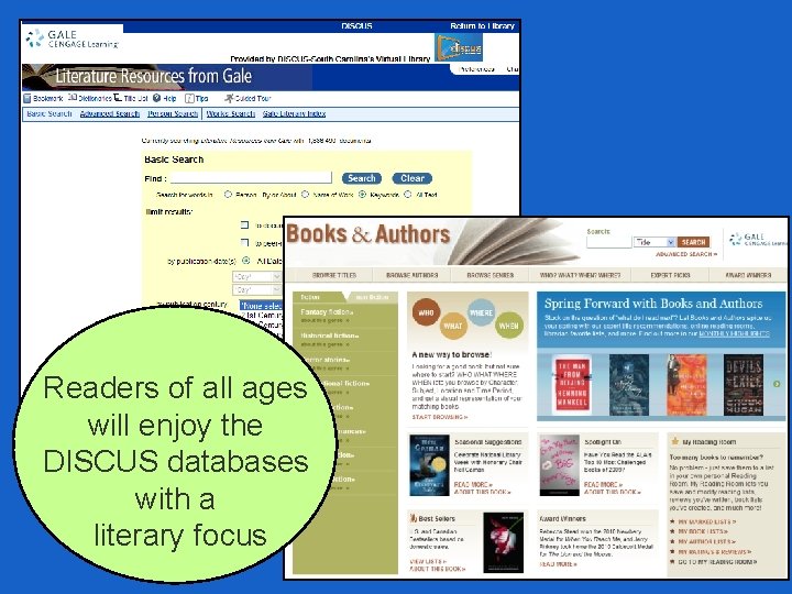 Readers of all ages will enjoy the DISCUS databases with a literary focus 