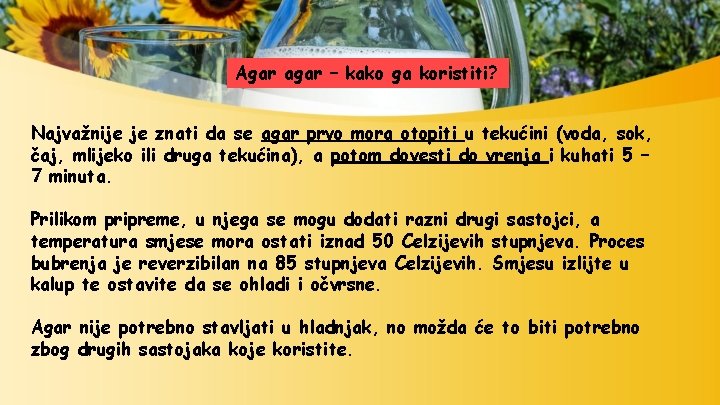 Agar agar – kako ga koristiti? Najvažnije je znati da se agar prvo mora