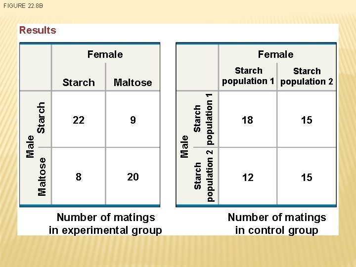 FIGURE 22. 8 B Results Female Maltose 22 9 8 20 Number of matings