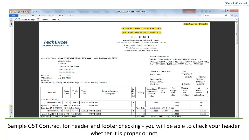 Sample GST Contract for header and footer checking - you will be able to