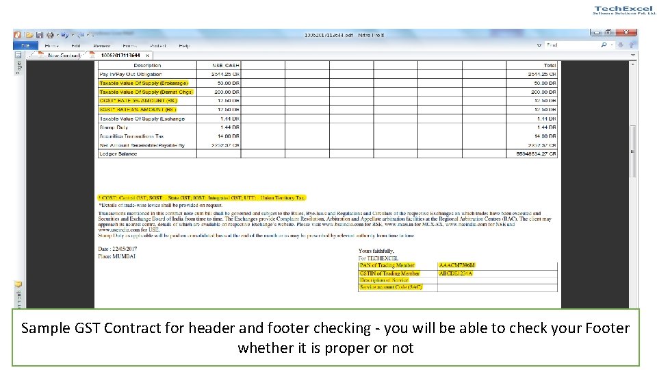 Sample GST Contract for header and footer checking - you will be able to