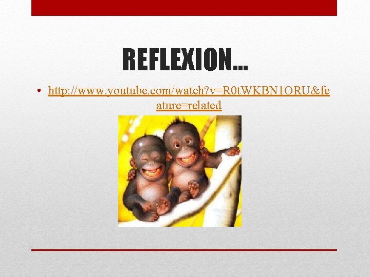 REFLEXION… • http: //www. youtube. com/watch? v=R 0 t. WKBN 1 ORU&fe ature=related 