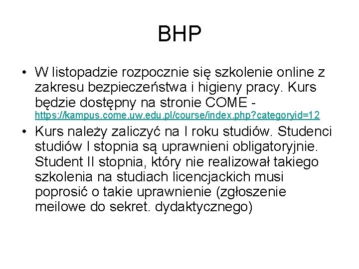 BHP • W listopadzie rozpocznie się szkolenie online z zakresu bezpieczeństwa i higieny pracy.