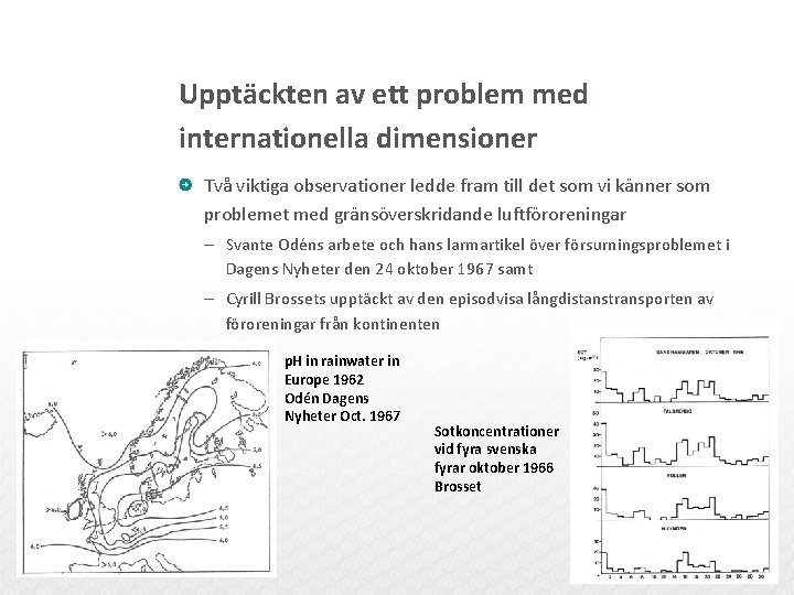 Upptäckten av ett problem med internationella dimensioner Två viktiga observationer ledde fram till det