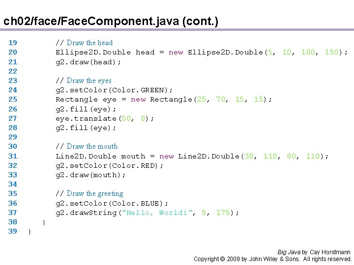 ch 02/face/Face. Component. java (cont. ) 19 20 21 22 23 24 25 26