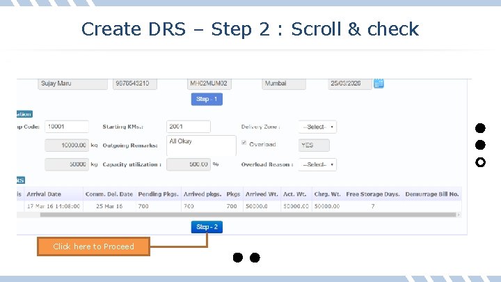 Create DRS – Step 2 : Scroll & check Click here to Proceed 