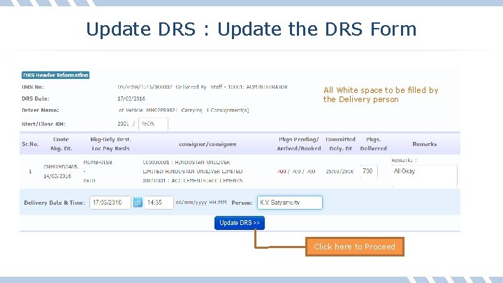 Update DRS : Update the DRS Form All White space to be filled by