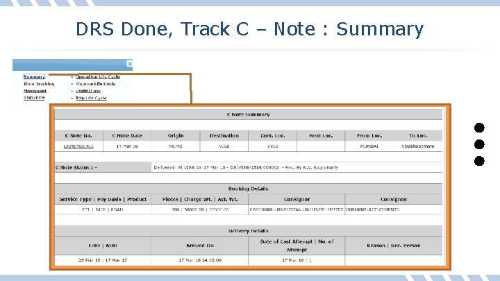 DRS Done, Track C – Note : Summary 