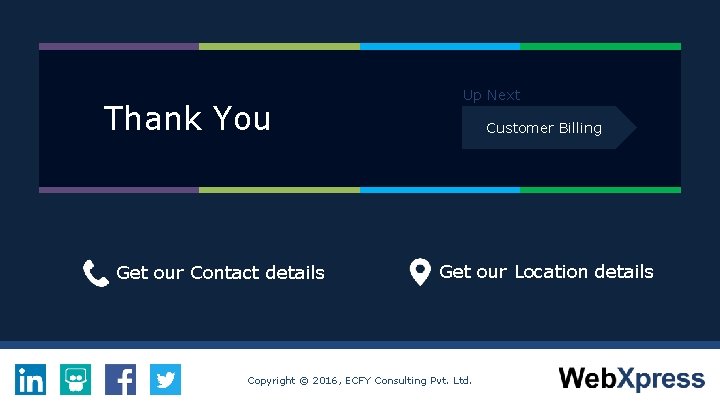 Thank You Get our Contact details Up Next Customer Billing Get our Location details