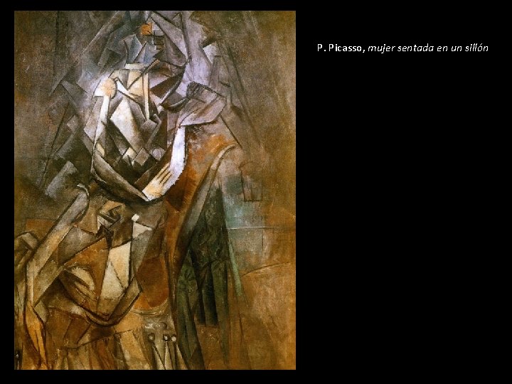 P. Picasso, mujer sentada en un sillón 