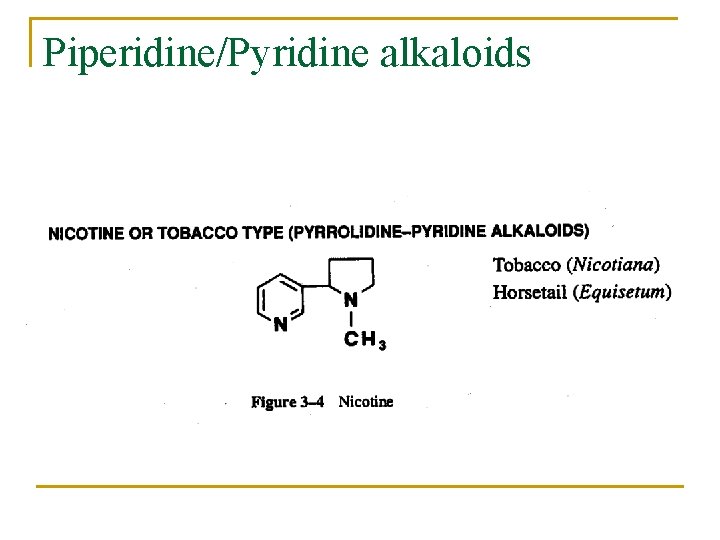 Piperidine/Pyridine alkaloids 