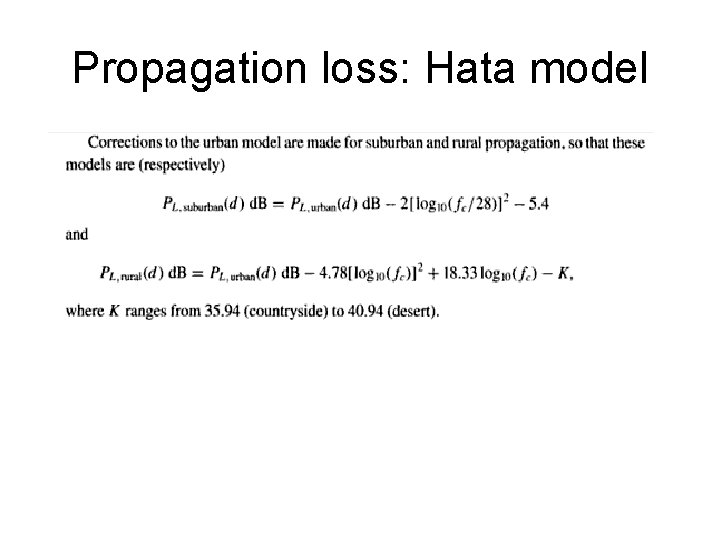Propagation loss: Hata model 