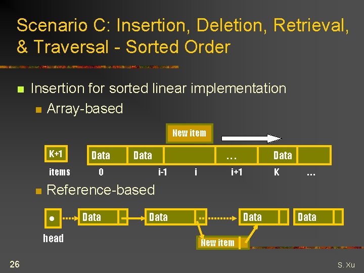 Scenario C: Insertion, Deletion, Retrieval, & Traversal - Sorted Order n Insertion for sorted