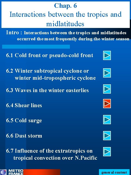 Chap. 6 Interactions between the tropics and midlatitudes Intro : Interactions between the tropics