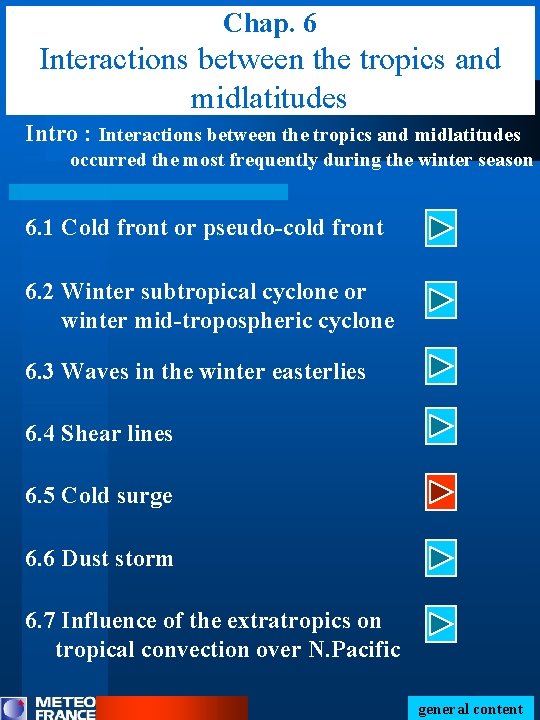 Chap. 6 Interactions between the tropics and midlatitudes Intro : Interactions between the tropics
