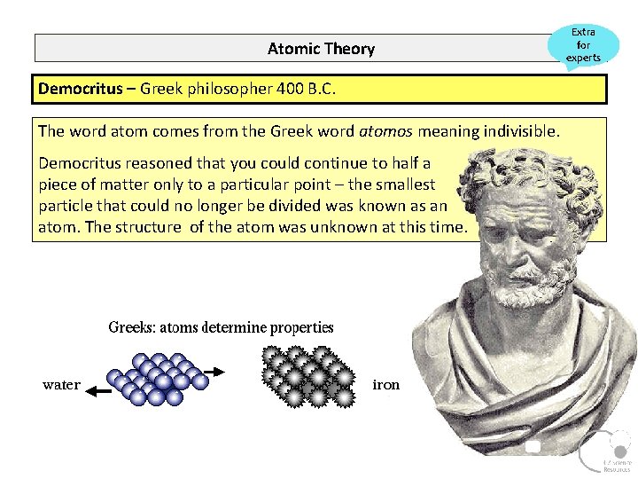 Atomic Theory Democritus – Greek philosopher 400 B. C. The word atom comes from
