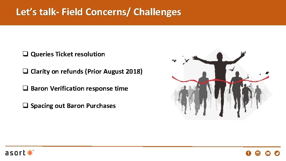 Let’s talk- Field Concerns/ Challenges q Queries Ticket resolution q Clarity on refunds (Prior