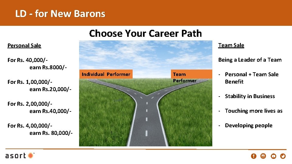 LD - for New Barons Choose Your Career Path Personal Sale Team Sale For