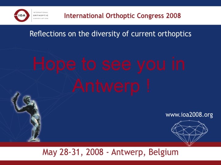 Hope to see you in Antwerp ! 