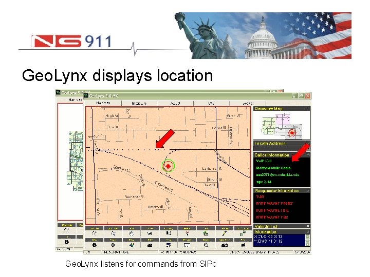 Geo. Lynx displays location Geo. Lynx listens for commands from SIPc 
