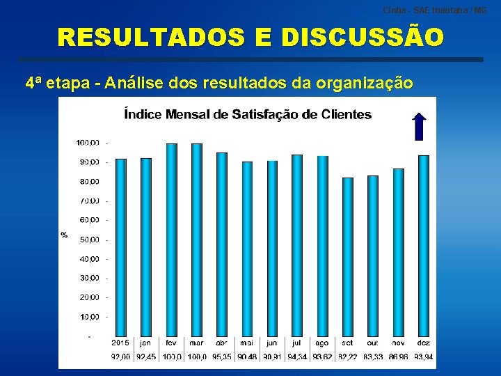 Cíntia - SAE Ituiutaba / MG RESULTADOS E DISCUSSÃO 4ª etapa - Análise dos