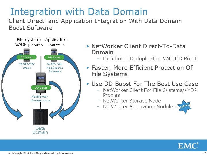 Integration with Data Domain Client Direct and Application Integration With Data Domain Boost Software