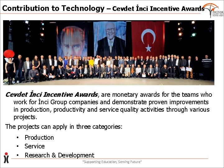 Contribution to Technology – Cevdet İnci Incentive Awards, are monetary awards for the teams