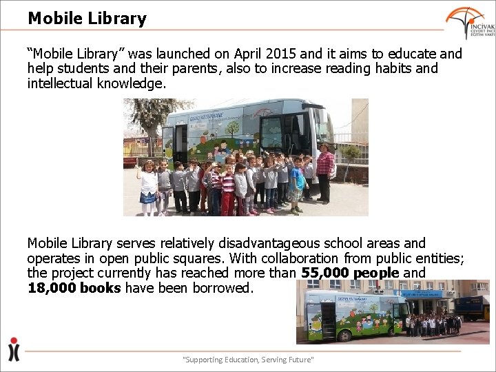 Mobile Library “Mobile Library” was launched on April 2015 and it aims to educate
