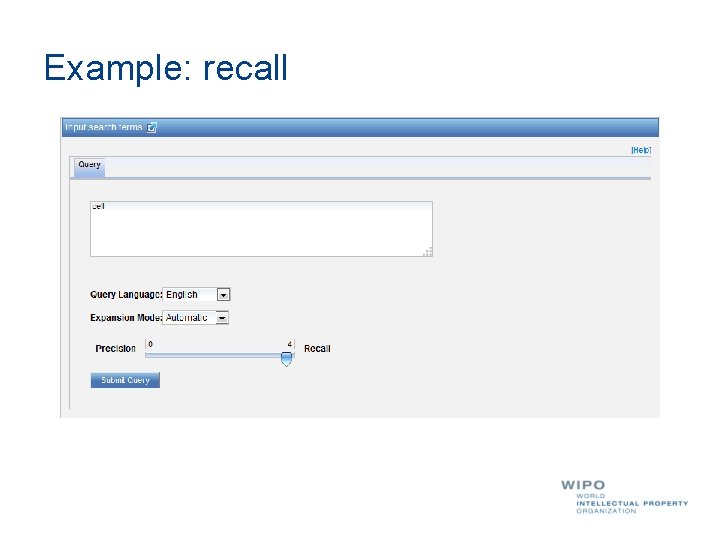 Example: recall 