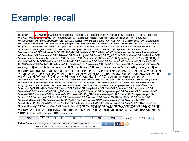 Example: recall 