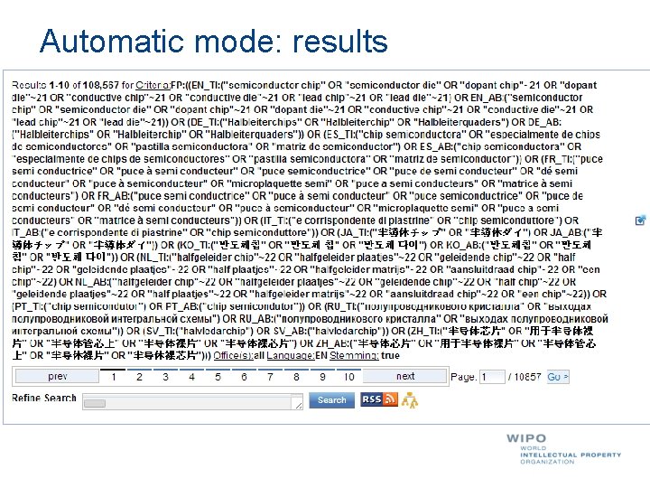 Automatic mode: results 