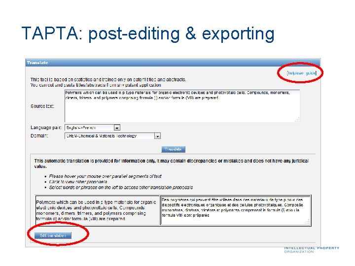 TAPTA: post-editing & exporting 