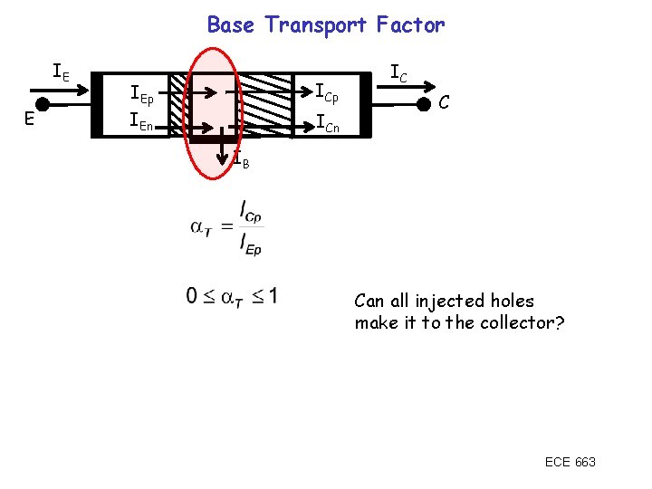 Base Transport Factor IE E ICp IEn IC C IB Can all injected holes