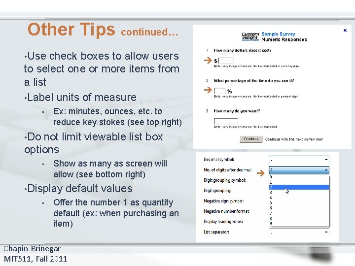 check boxes to allow users to select one or more items from a list