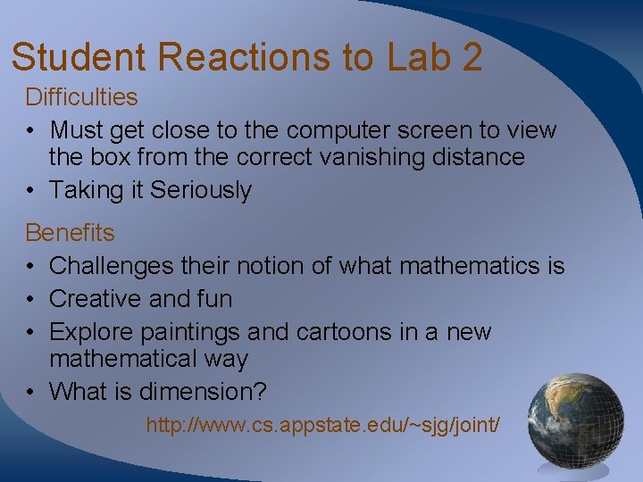 Student Reactions to Lab 2 Difficulties • Must get close to the computer screen Student Reactions to Lab 2 Difficulties • Must get close to the computer screen