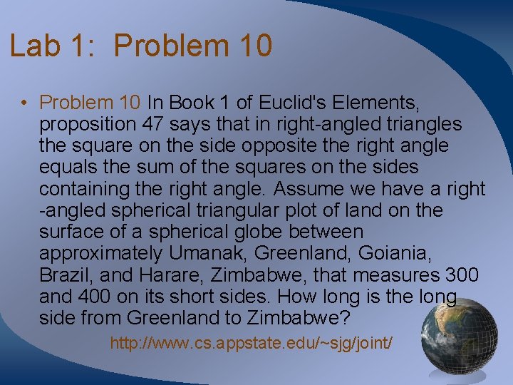 Lab 1: Problem 10 • Problem 10 In Book 1 of Euclid's Elements, proposition Lab 1: Problem 10 • Problem 10 In Book 1 of Euclid's Elements, proposition